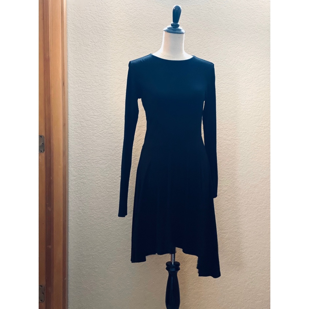 Witchy tall asymmetrical little black dress